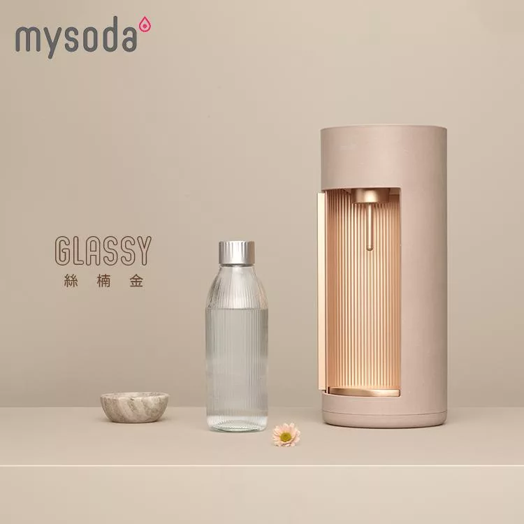 【mysoda】Glassy頂級工藝玻璃氣泡水機(絲楠金)