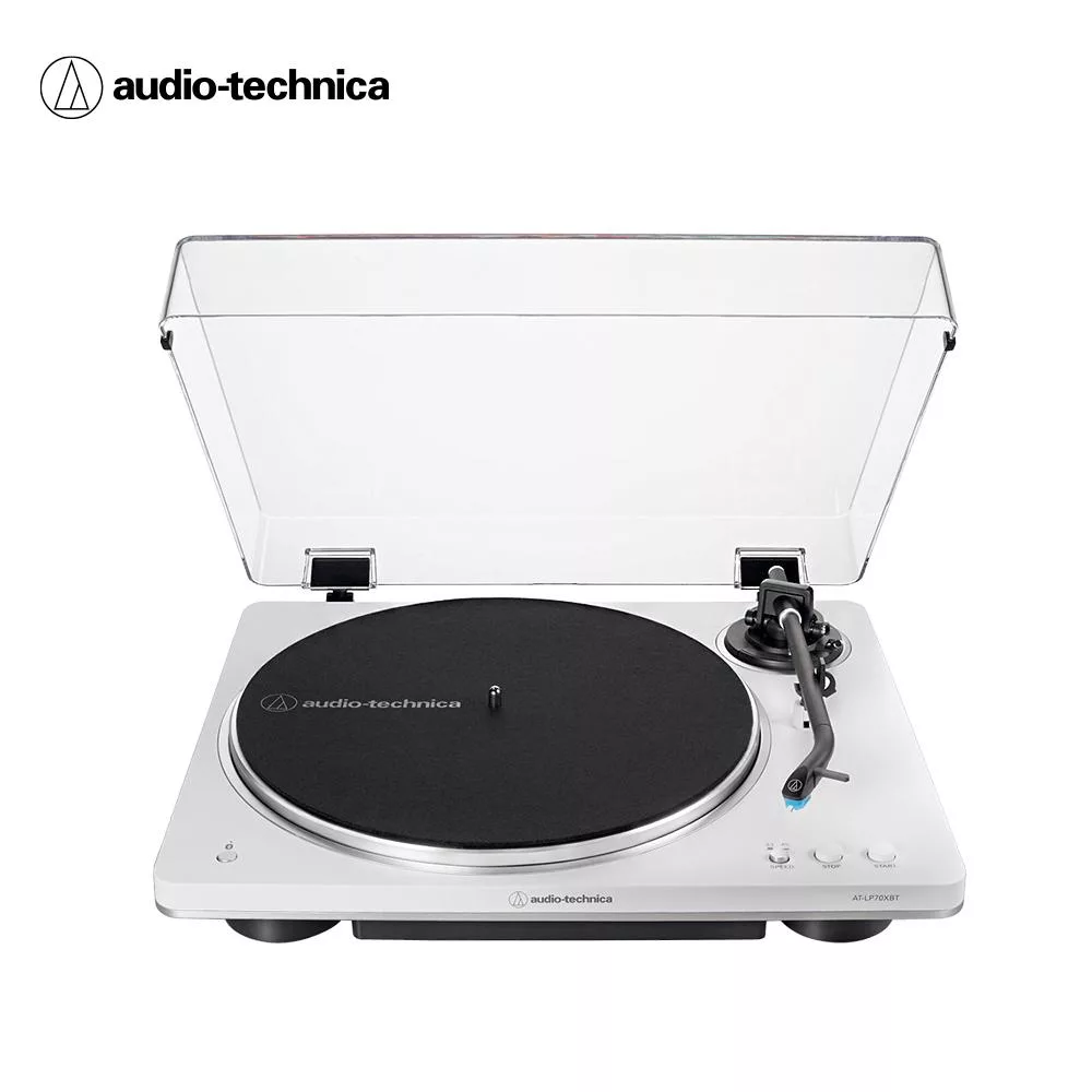 鐵三角AT-LP70XBT 全自動無線黑膠唱盤機  白銀色