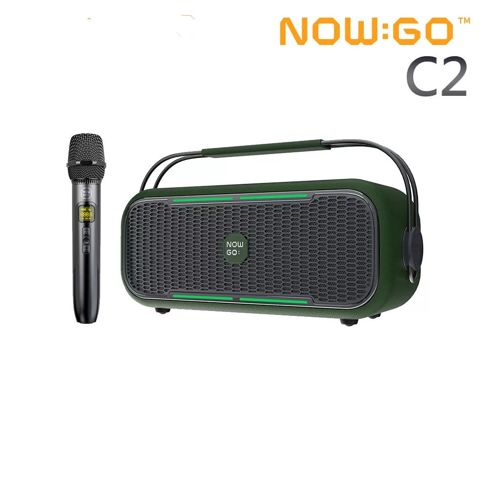 NOWGO C2 手提式多功能派對K歌藍牙喇叭-軍綠
