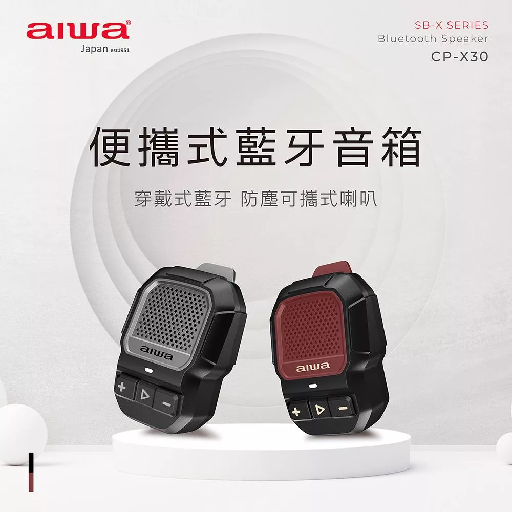 AIWA 愛華 便攜式藍牙音箱 CP-X30 灰色