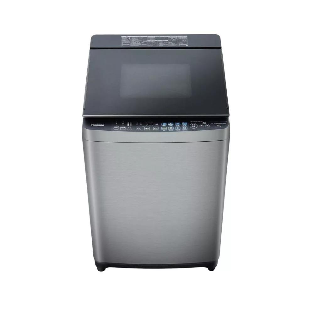 TOSHIBA  東芝 17公斤旗艦鍍膜奈米泡洗衣機 AW-DMUH17WATA(SS) 黑
