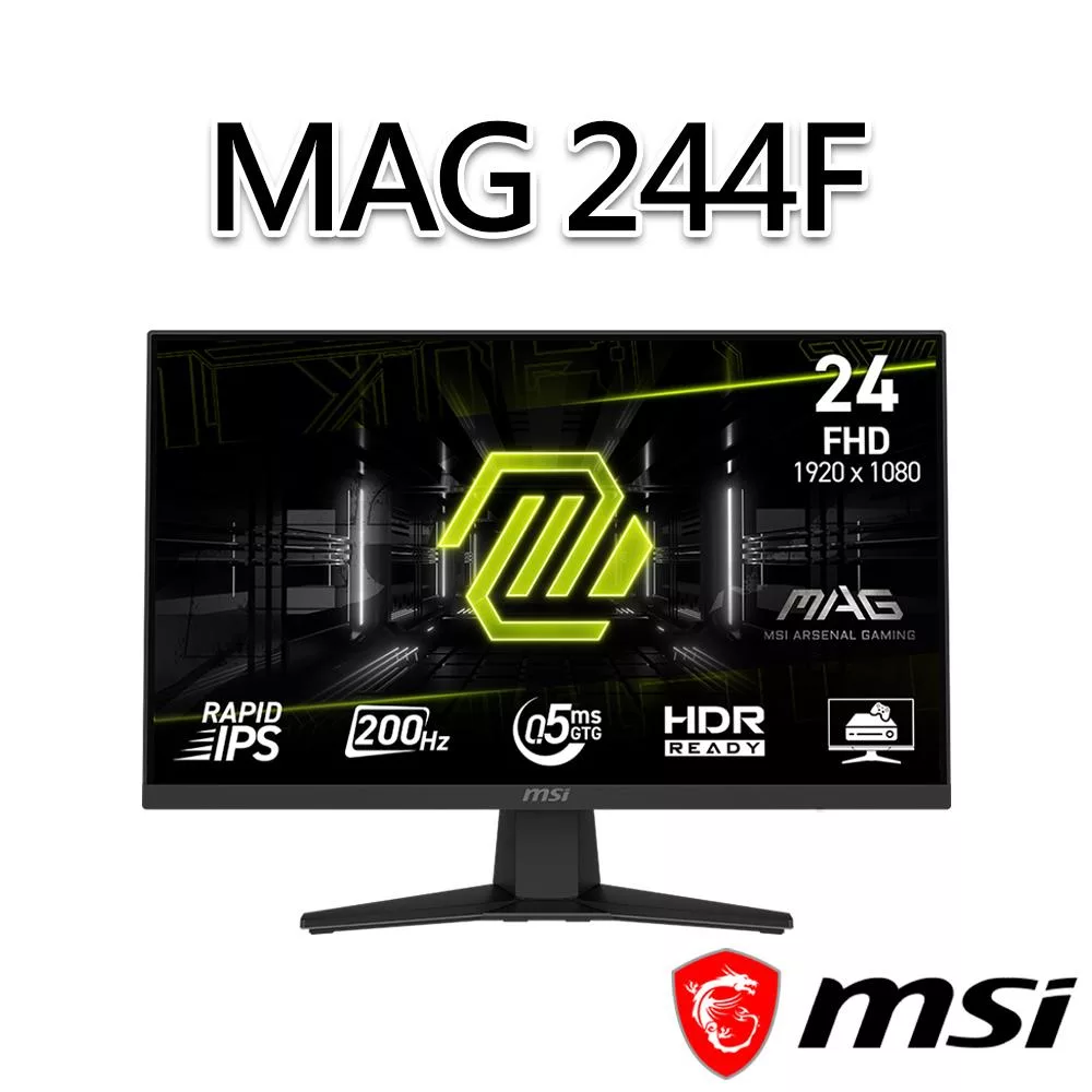 msi微星 MAG 244F 23.8吋 電競螢幕 (23.8"/1920x1080/16:9/200Hz)