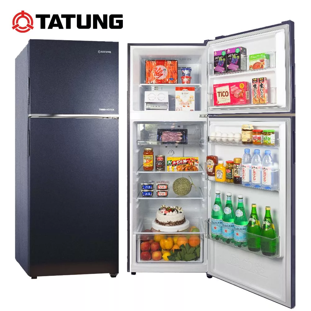 【TATUNG大同】330公升一級能效變頻雙門冰箱 (TR-B1332VDB) 墨青
