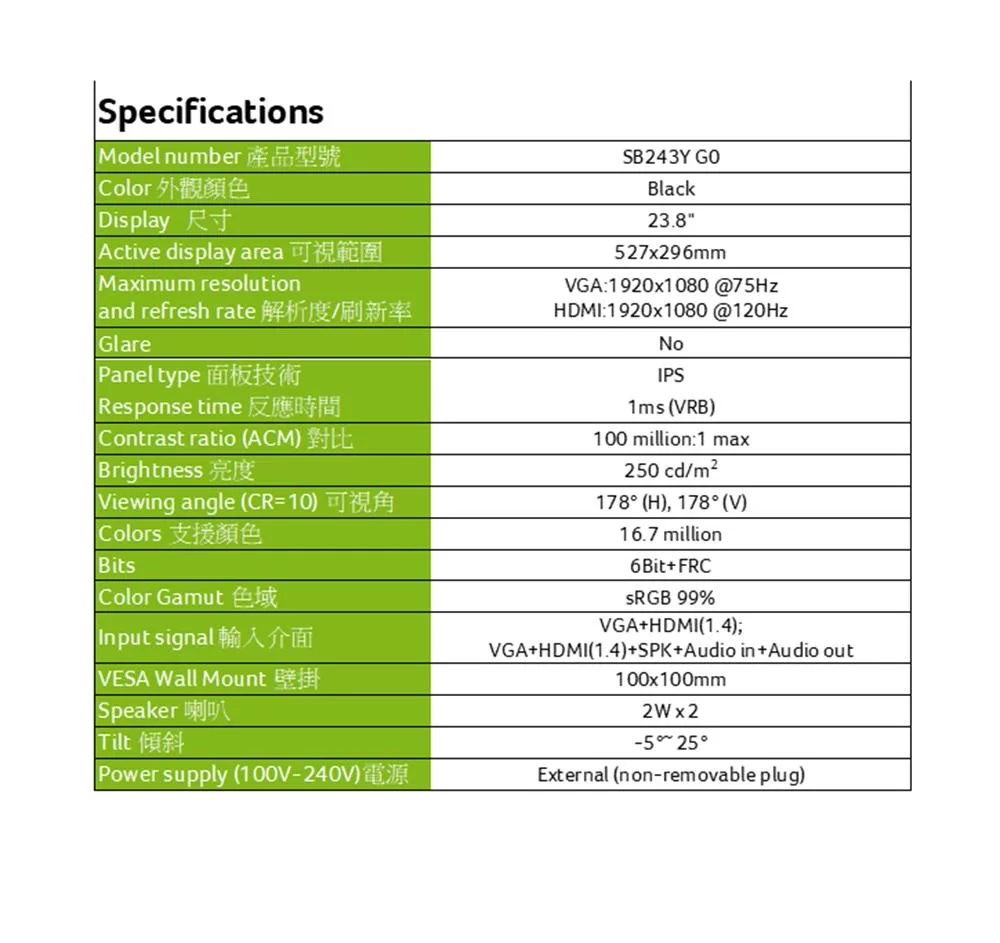 Acer宏碁 SB243Y - 詳情5