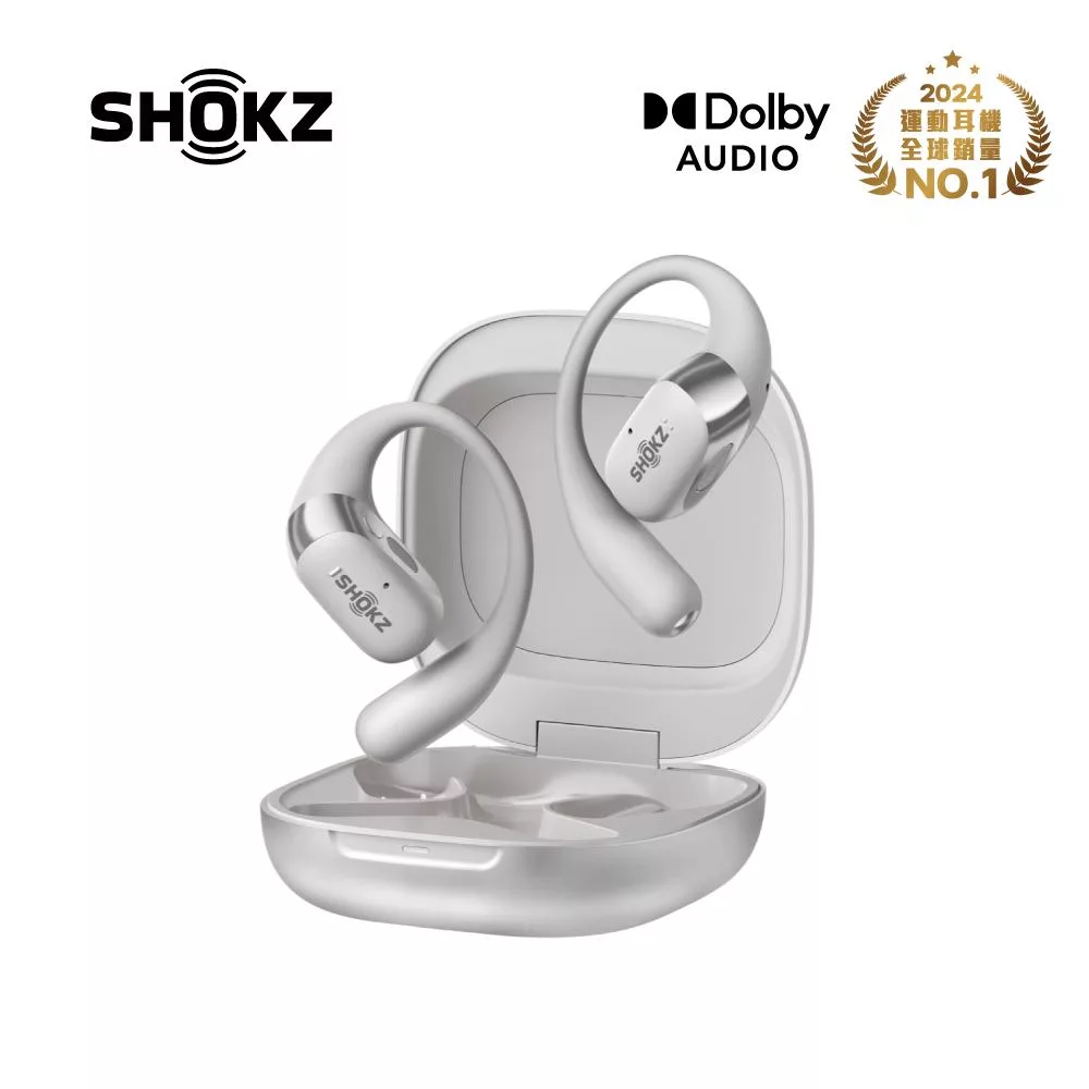 【SHOKZ】OpenFit 2 + T921 開放式藍芽耳機 月銀色