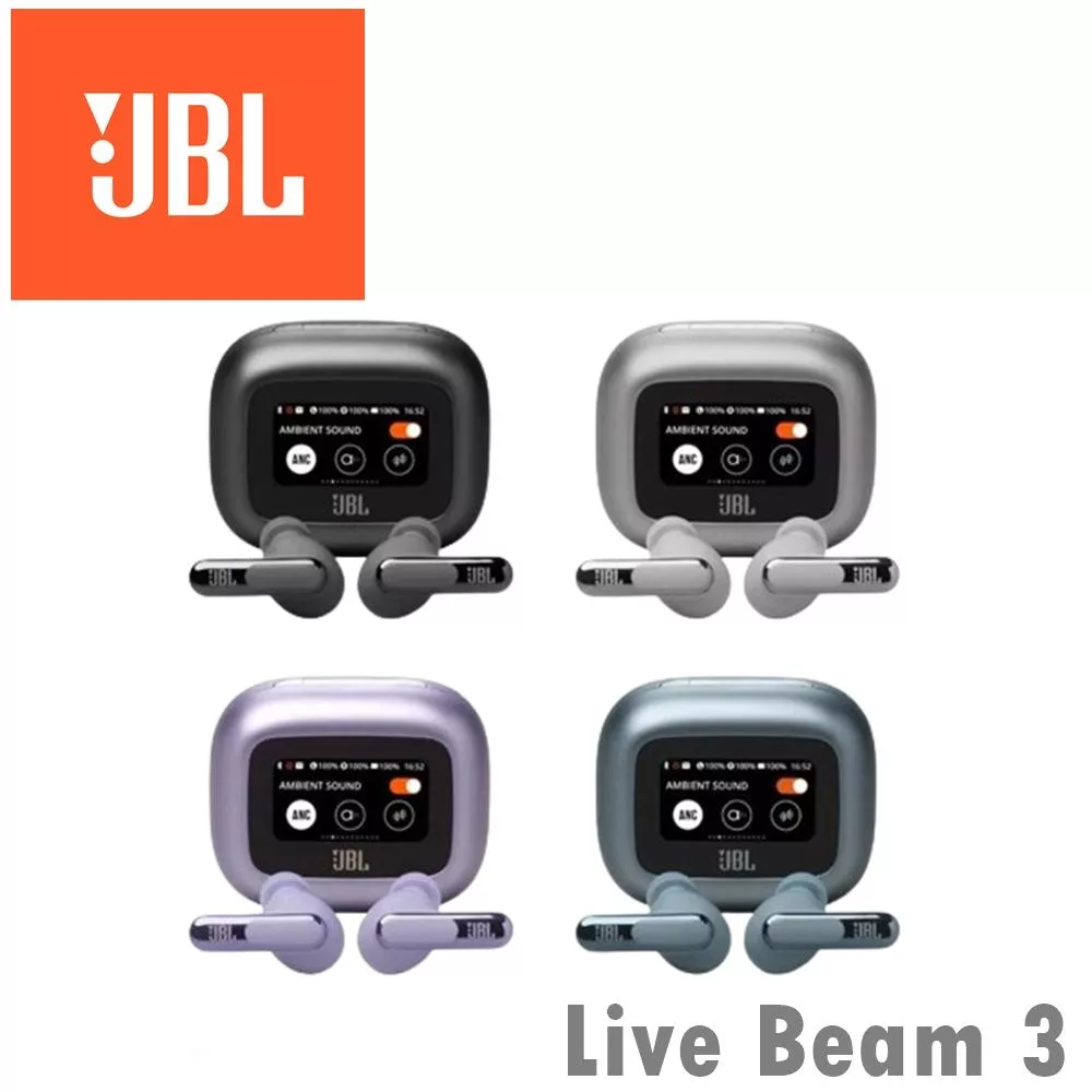 JBL Live Beam 3 觸控螢幕真無線降噪藍牙耳機 4色 公司貨保固一年 藍