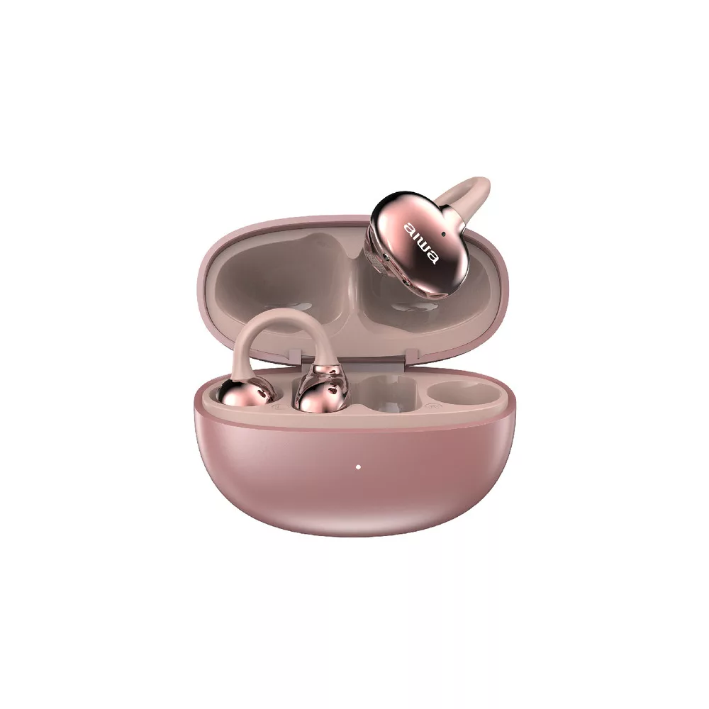 AIWA愛華 耳夾式真無線藍牙耳機(附收納袋) AT-H06 EDGE 玫瑰金