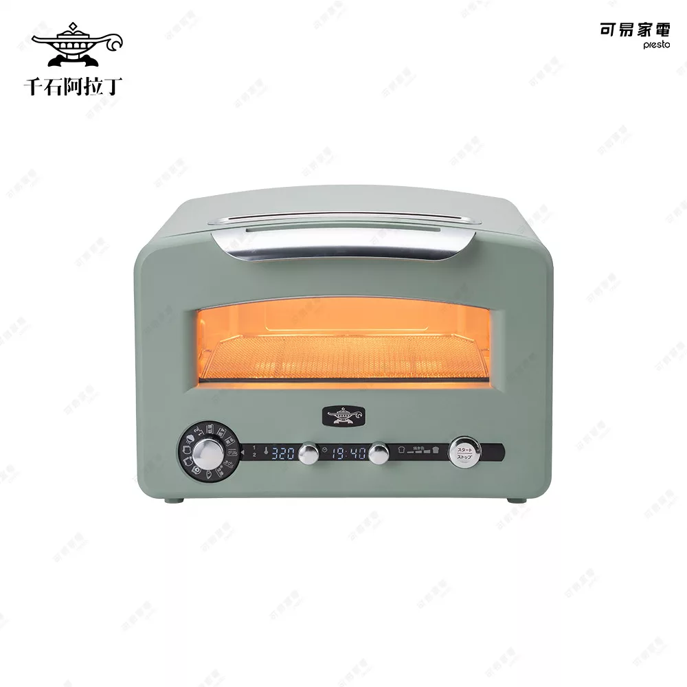 日本阿拉丁「0.2秒瞬熱」320度極炙烤箱三代旗艦款AET-GP14TB(2025最新款│旗天大瞬) 古典綠