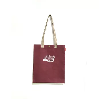 新學林「就是愛讀書」合成帆布包(煙燻紅)