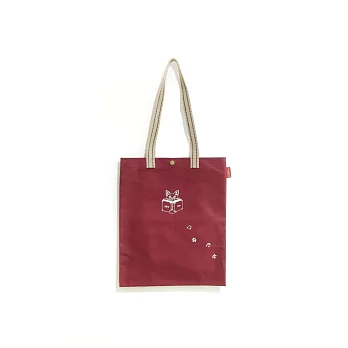 新學林「貓也愛閱讀」合成帆布包(煙燻紅)