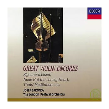 Great Violin Encores: Zigeunerweisen/ None bot the Lonely Heart/ Thais’ Meditation, ect