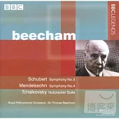 Schubert: Symphony No.3; Mendelssohn: Symphony No.4; Tchaikovsky: Nutcracker Suite / Beecham