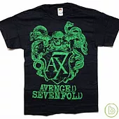 Avenged Sevenfold / Green Crest Black - T-Shirt (S)