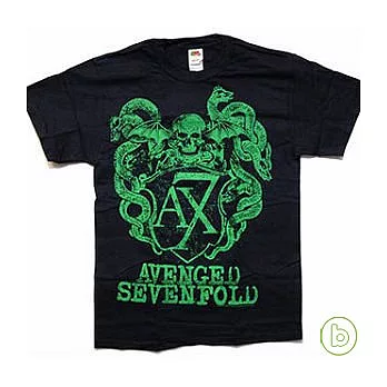 Avenged Sevenfold / Green Crest Black - T-Shirt (S)