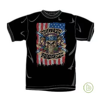 Guns & Roses / Skull Flag Black - T-Shirt (L)