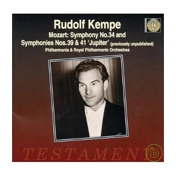 Wolfgang Amadeus Mozart : Symphonien Nr.34,39,41 / Rudolf Kempe / Philharmonia Orchestra , Royal Philharmonic Orchestra
