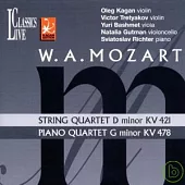 Wolfgang Amadeus Mozart:Streichquart.KV 421 / Klavierqu / Sviatoslav Richter