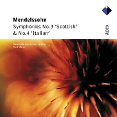 Mendelssohn：Symphonies No 3 Scottish & No. 4 - Italian / Kurt Masur & Gewandhausorchest Leipzig