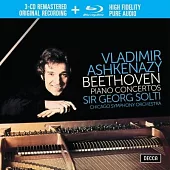 貝多芬：鋼琴協奏曲全集 / 阿胥肯納吉，鋼琴 / 蕭提 指揮 芝加哥交響樂團 (3CD+BD Audio)