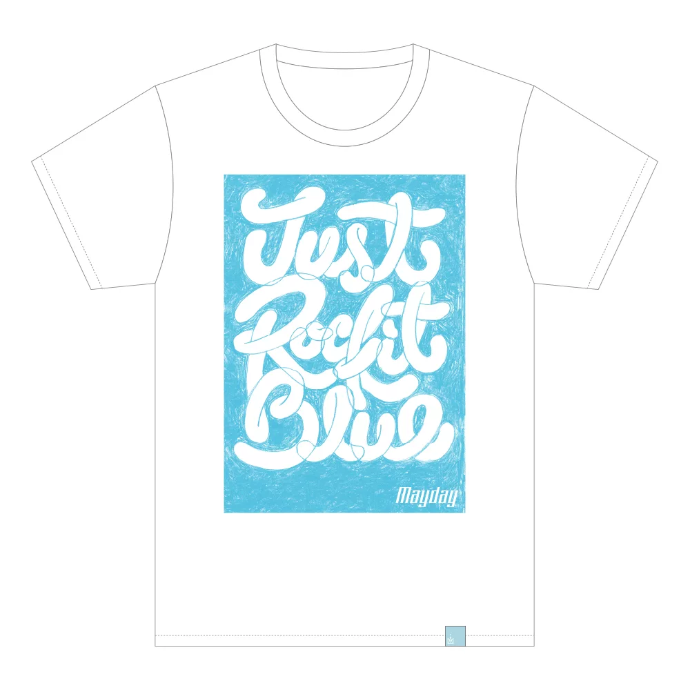 [Just Rock It 2019 藍 BLUE 巡迴演唱會 鳥巢場限定周邊商品] 五月天 / 天天天天天空藍 白T - XL