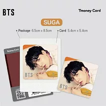 官方週邊商品 防彈少年團 BTS X T-MONEY CARD 方卡 交通卡【SUGA】(韓國進口版)