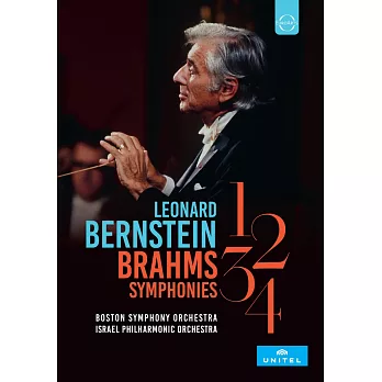 伯恩斯坦指揮布拉姆斯第一至四號交響曲 / 伯恩斯坦 (指揮) / 波士頓交響樂團 & 以色列愛樂 歐洲進口盤 (2DVD)