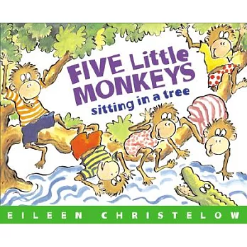 Five little monkeys sitting in tree /