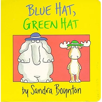 Blue hat, green hat