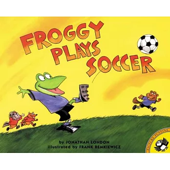 Froggy plays soccer