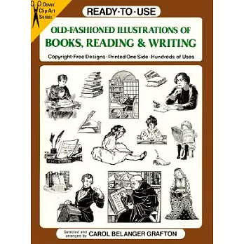 Ready-To-Use Old-Fashioned Illustrations of Books, Reading & Writing: Copyright-Free Designs, Printed One Side, Hundreds of Use