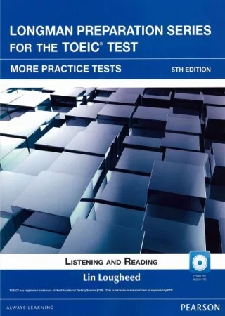 Longman Preparation Series for the New TOEIC Test: More Practice Tests 5/E With MP3/AnswerKey