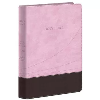 Holy Bible: King James Version Large Print, Chocolate / Pink FlexiSoft Leather Thinline Reference Bible