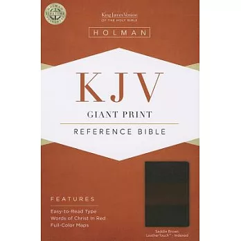 The Holy Bible: King James Version Giant Print Reference Bible, Saddle Brown, Leathertouch: Giant Print Reference Bible with Wor