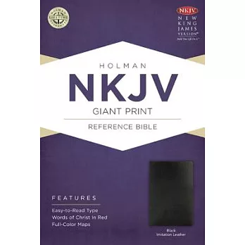 Holy Bible: New King James Version Giant Print Reference Bible, Black, Imitation Leather