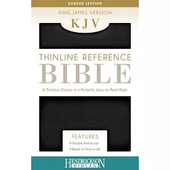 Holy Bible: King James Version, Black, Bonded Leather, Thinline Reference, End of Verse Reference Edition