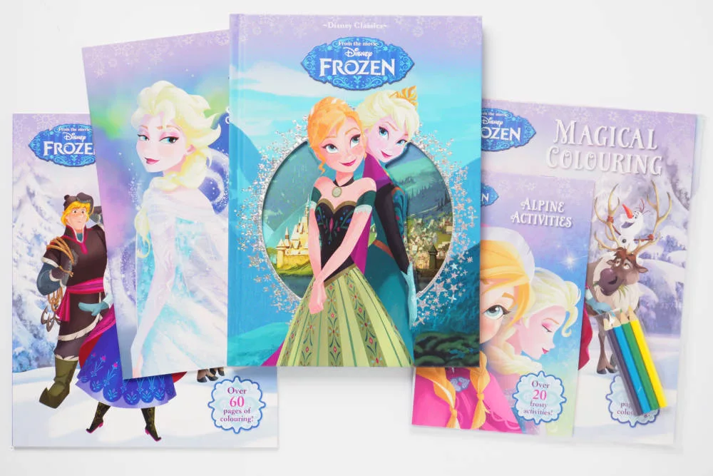 冰雪奇緣超值驚喜包（附繪本+貼紙書+著色書+色鉛筆組）Disney Frozen Fun Pack (die-cut storybook)