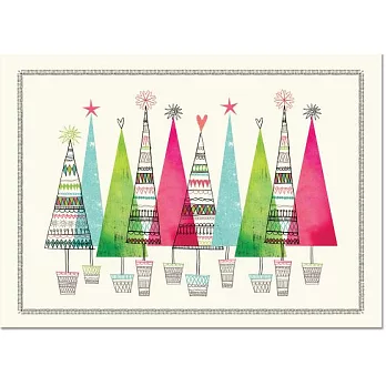 Colorful Trees Deluxe Boxed Holiday Cards