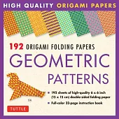192 Origami Folding Papers in Geometric Patterns: 6x6 Inch High-Quality Origami Paper Printed with 8 Different Patterns: Origami Book with Instruction