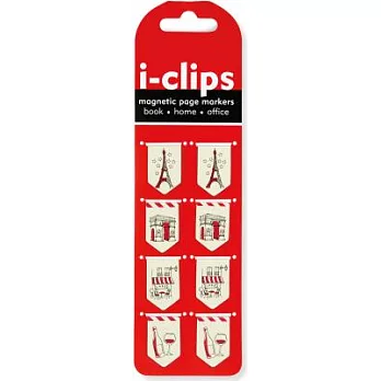 Paris I-Clips Magnetic Page Markers (Set of 8 Magnetic Bookmarks)
