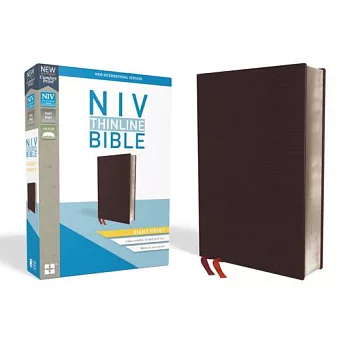 NIV, Thinline Bible, Giant Print, Bonded Leather, Burgundy, Red Letter Edition