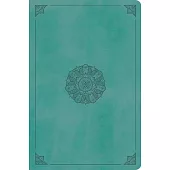 The Holy Bible: English Standard Version, Value Compact Bible, Trutone, Turquoise, Emblem Design