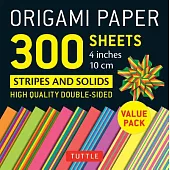 Origami Paper - Stripes and Solids - 4 Inch: Tuttle Origami Paper: High-quality Origami Sheets Printed With 12 Different Designs