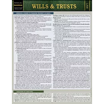 Wills & Trusts: A Quickstudy Laminated Law Reference & Bar Exam Study Guide