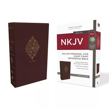 Holy Bible: New King James Version, Burgundy Leathersoft, Personal Size, Giant Print Reference, Red Letter Edition, Comfort Prin