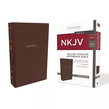 The Holy Bible: New King James Version, Mahogany Leathersoft, Thinline Reference Bible, Red Letter Edition, Comfort Print