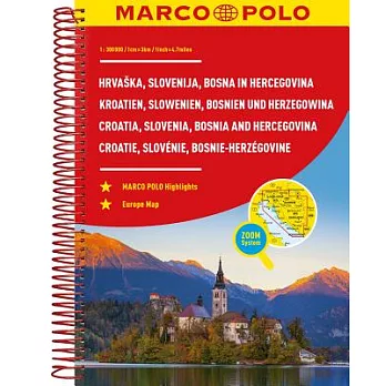 Croatia, Slovenia, Bosnia and Hercegovnia Marco Polo Road Atlas