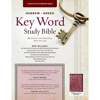 Hebrew-Greek Key Word Study Bible: Christian Standard Bible, Burgundy Genuine Leather: Key Insights Into God’s Word