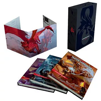 Dungeons & Dragons Core Rulebooks Gift Set (Special Foil Covers Edition with Slipcase, Player’s Handbook, Dungeon Master’s Guide, Monster Manual, DM S