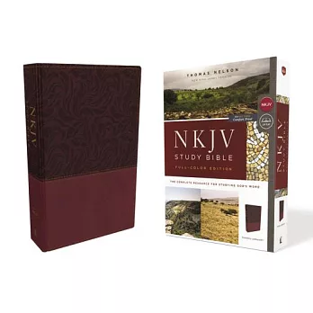 NKJV Study Bible, Imitation Leather, Red, Full-Color, Red Letter Edition, Comfort Print: The Complete Resource for Studying God’s Word