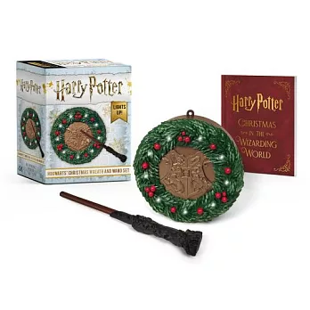 哈利波特：魔法點亮！霍格華茲聖誕花圈（附魔杖＆迷你小書）Harry Potter - Hogwarts Christmas Wreath and Wand Set: Lights Up!